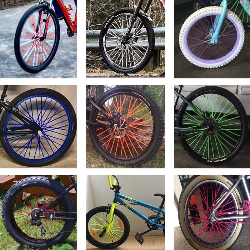 TESWNE 72Pcs Motorcycle Dirt Bike Wheel Rim Spoke Covers Wrap Decor Protector (Yellow) - Image 3